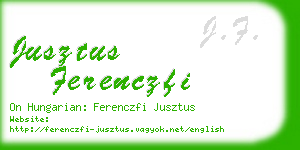 jusztus ferenczfi business card